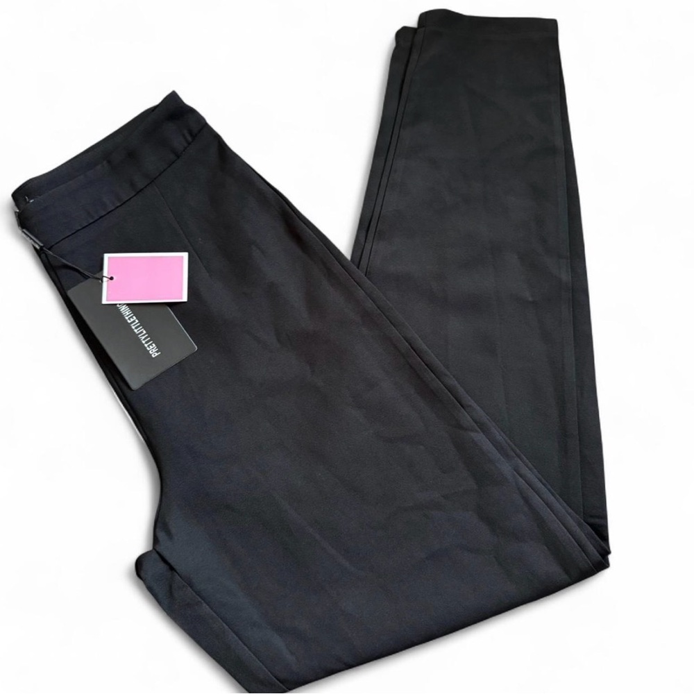 Tall Black Wide Leg Slim Cuff Suit Trousers